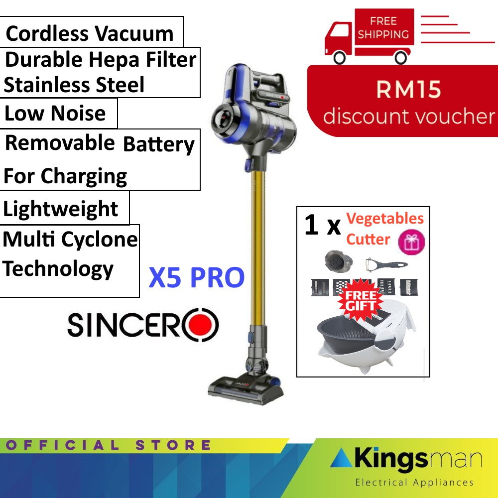 Sincero cordless cyclone vacuum 2025 cleaner x5 pro review