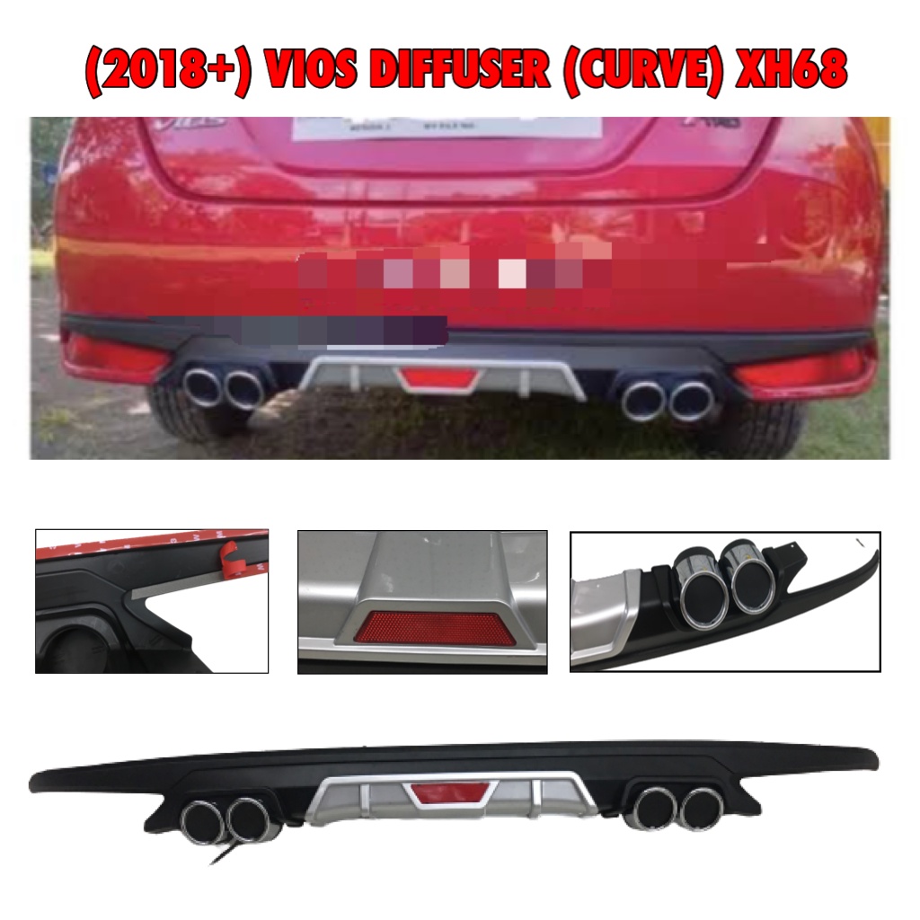 Cpo 2018 2019 2020 2021 2022 2023 Toyota Vios Curve Car Rear Bumper Diffusers Body Kits 7171 5469