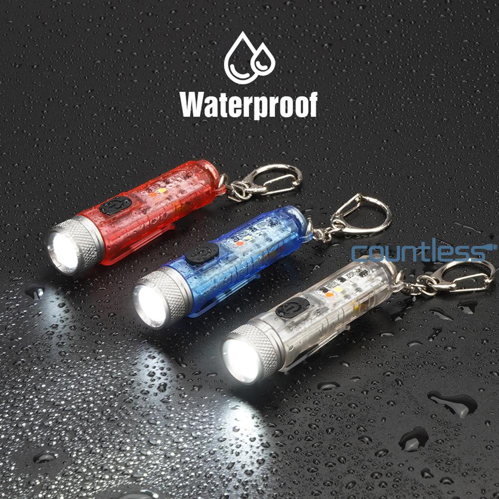 CouMini Keychain Torch with Buckle USB Rechargeable EDC Emergency