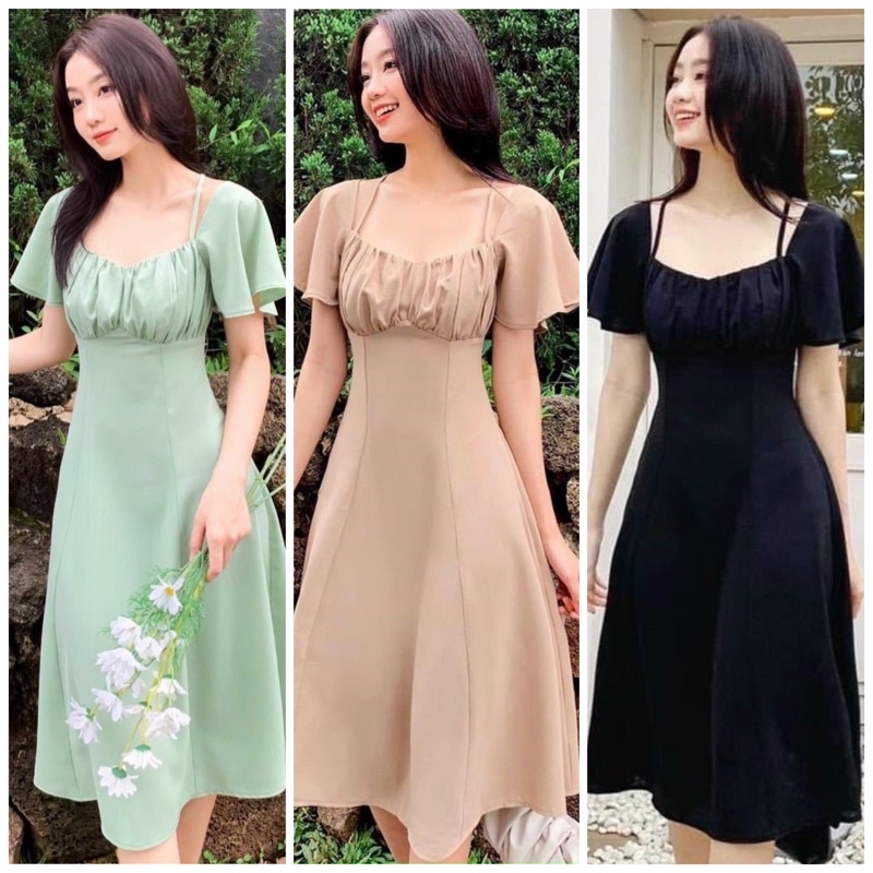 3-color Folding neck dress (with real pictures) | Shopee Malaysia