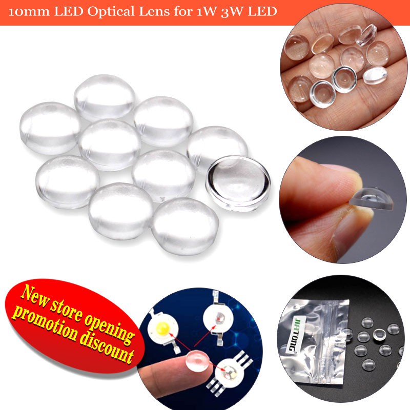 10pcs 10mm LED Optical Lens Smooth Convex led lens for 1W 3W LED ...