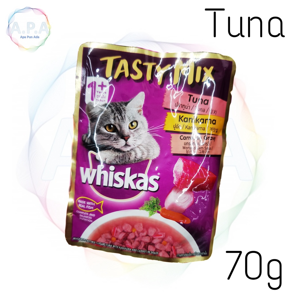 WHISKAS Tasty Mix Tuna, Kanikama, Carrot in Gravy (70g) Shopee Malaysia