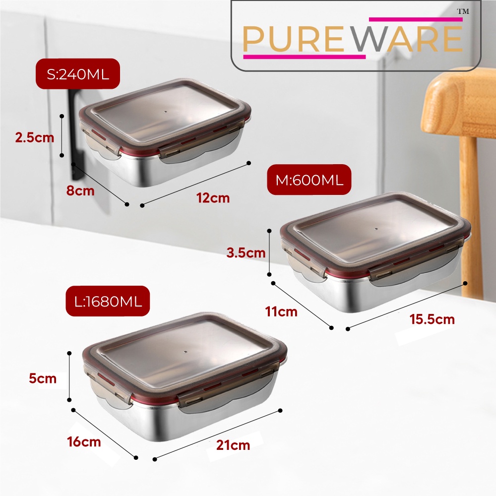 [Kingsman] MicrowaveFree 304 Stainless Steel Thermal Insulated Bento ...