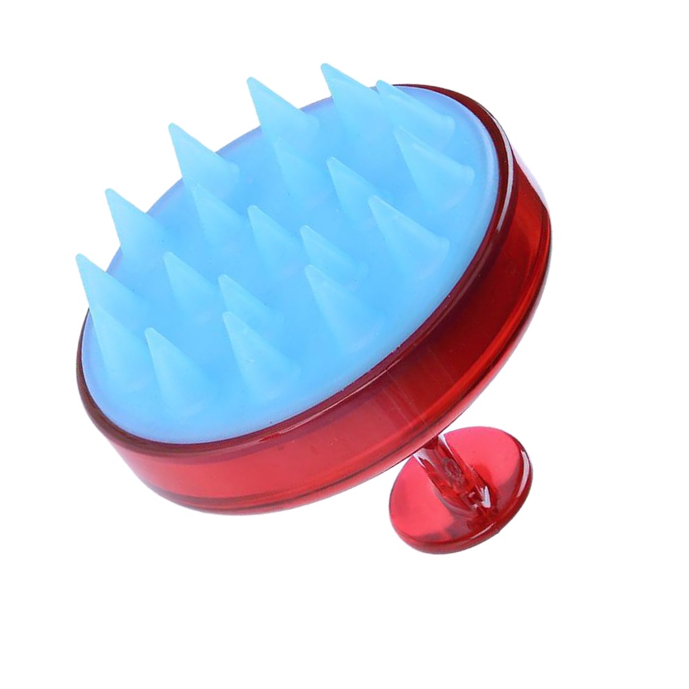 Silicone Head Shampoo Scalp Massage Brush Hair Scalp Washing Comb(Red