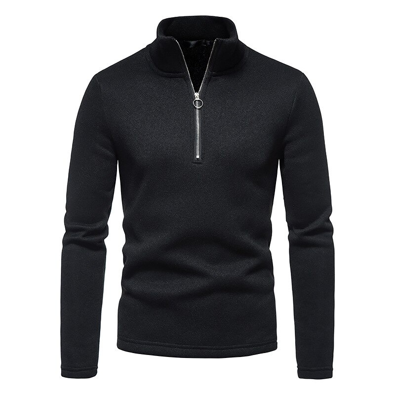 New Men's Solid Color Base Shirt High Neck Long Sleeve Pullover Sweater ...