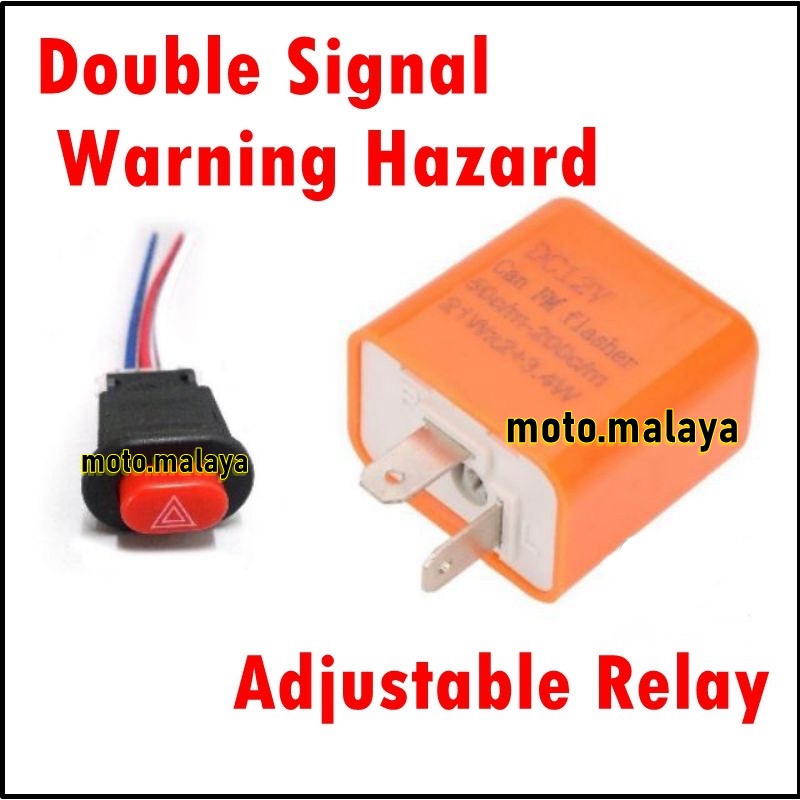Signal Flasher Motorcycle Adjustable LED Blinker Relay Hazard double
