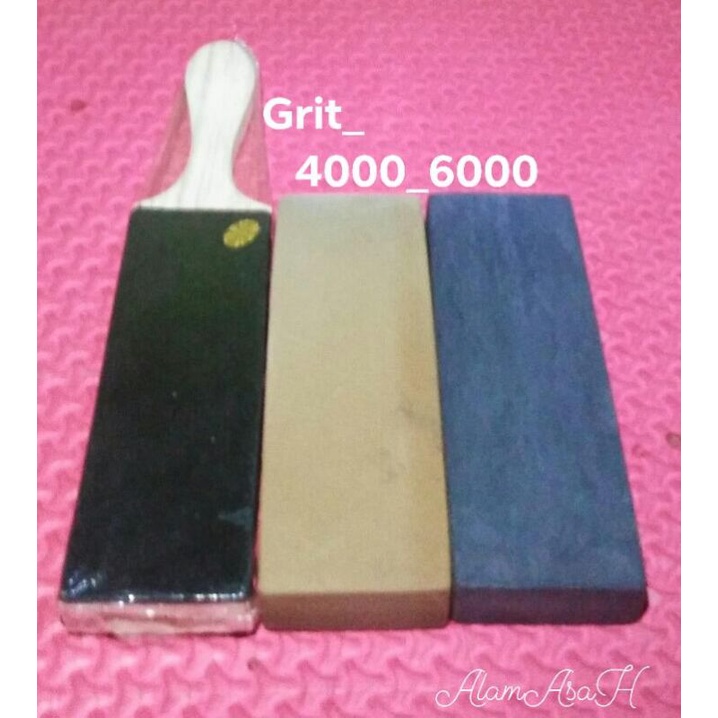1 Set Of Natural Sharpening Stones 2pcs Plus Imported Leather Mortar 2