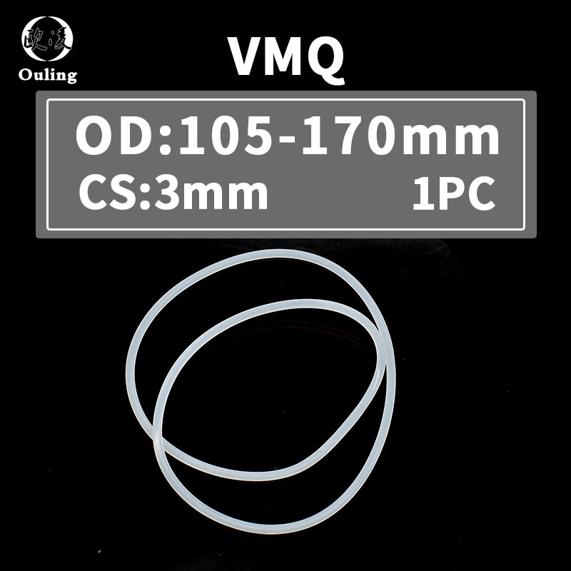 1PC/Lot White Silicone Rubber O Ring Silicone/VMQ O ring OD 105/110/120