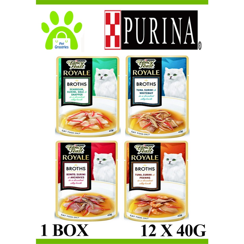 Purina Fancy Feast Royale Broths Cat Wet Food Pouch 40g x 12 Pouch