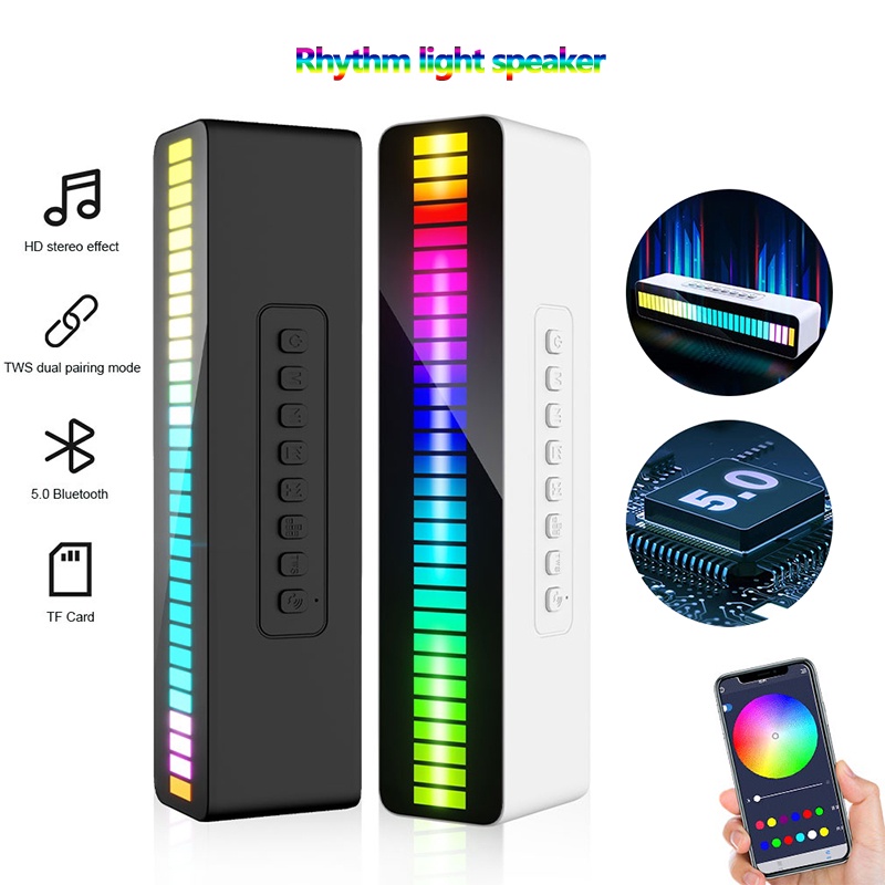 APP Bluetooth Speaker Voice Pickup Rhythm Lights Sound Control Light ...