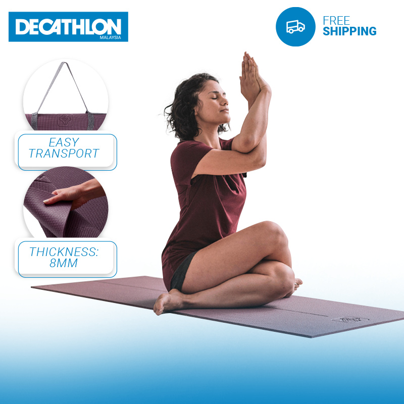 Decathlon Non Slip Yoga Mat (8mm, Thick Cushion) - Domyos
