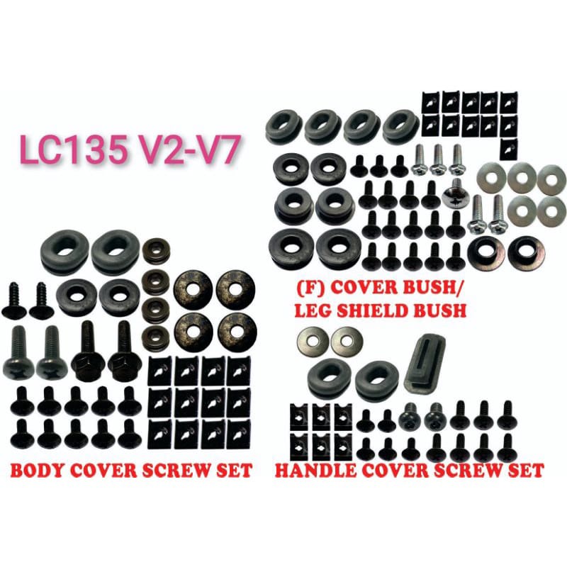 CoverSet Screw Lc135 V1V7 Y15ZR LAGENDA Y125Z V1 V2 Ex5 Skru BodySet