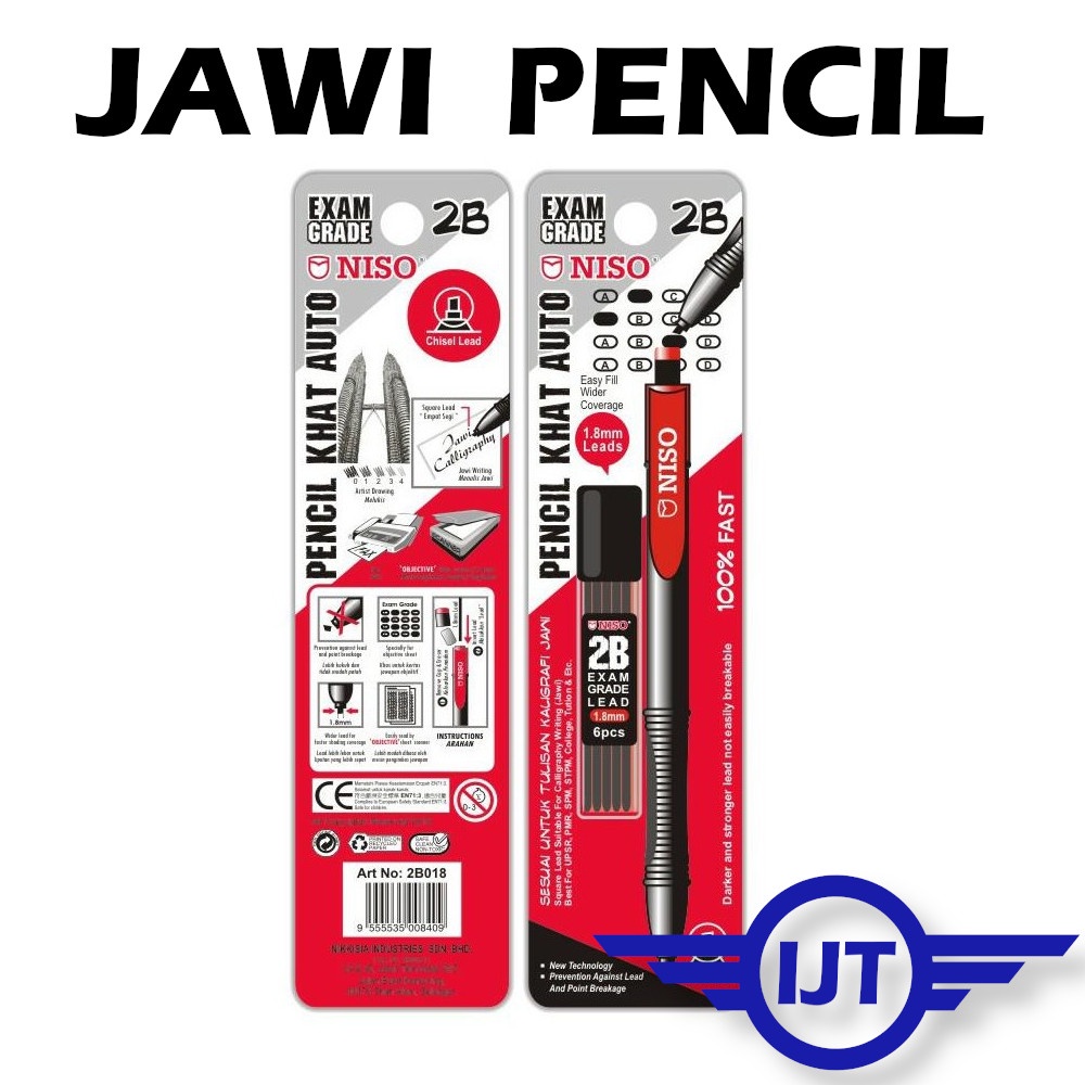 Niso Auto Pencil Khat Mechincal Pencil + Pencil Lead 1.8MM - Tulisan ...