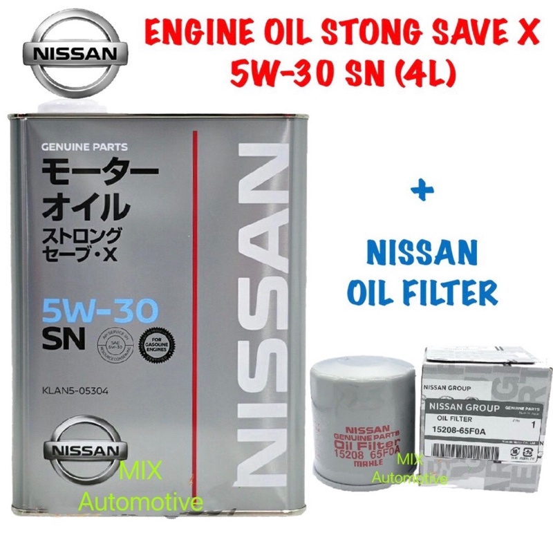 NISSAN Engine Oil Fully Synthetic Strong Save X 5W30 5w-30 5/30 (SN ...