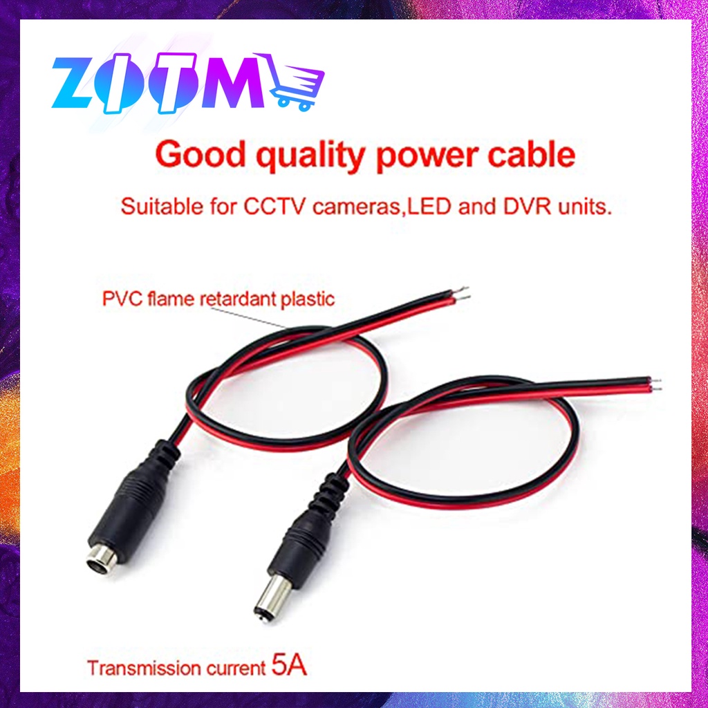 DC POWER CABLE JACK FEMALE 12V CONNECTOR COPPER 5.5X2.1MM DC JACK FULL