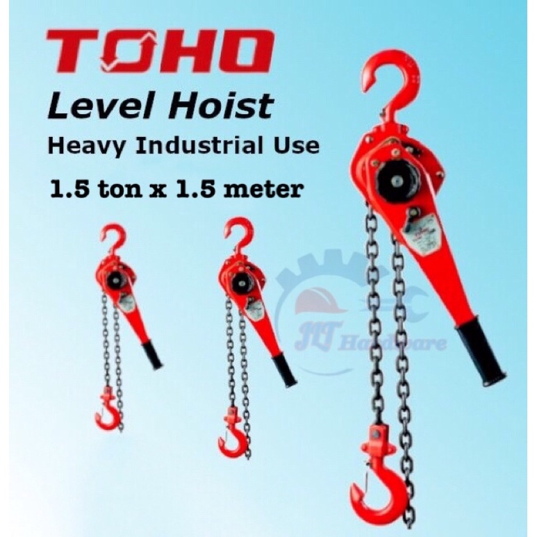 TOHO 1.5 Ton X 1.5 Meter Manual Heavy Duty Lever Block / Ratchet Puller ...