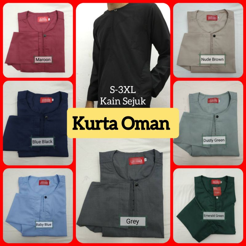 2024 Kurta Oman Kurta Leher Johor Lengan Panjang Teluk Belanga