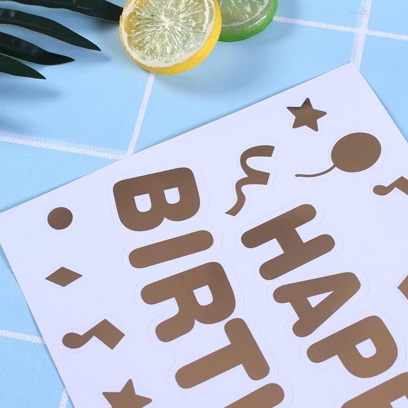 (STKR1) 18-30 inch DIY Happy Birthday BOBO Belon Sticker Transparent ...