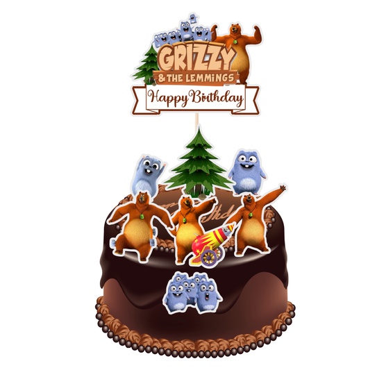 Grizzy and the Lemmings Cake Topper | Shopee Malaysia