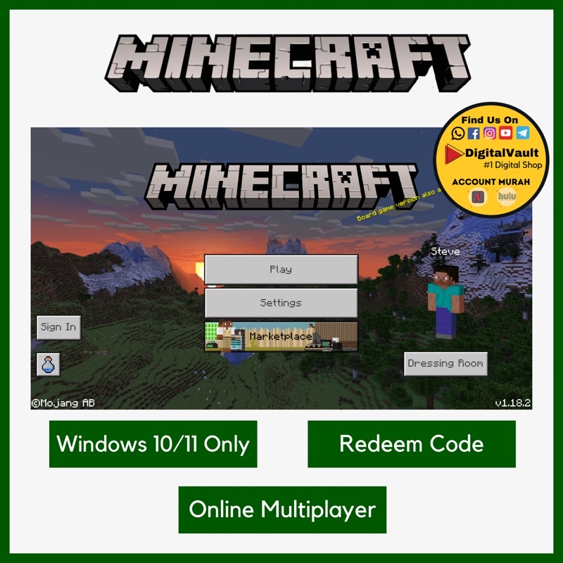[REDEEM CODE] Minecraft Windows 10 Edition Shopee Malaysia