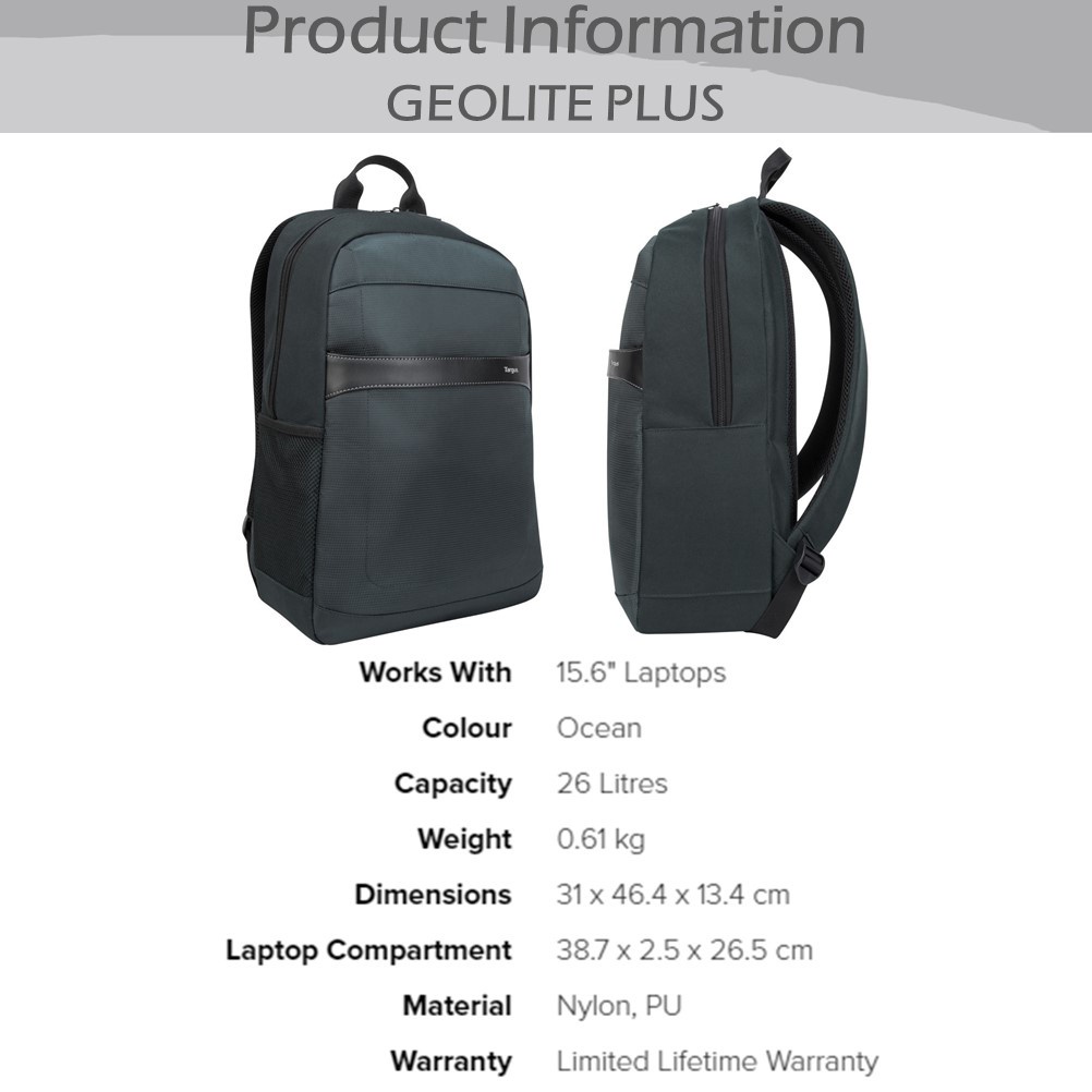 Targus 15.6” Geolite Essential / Geolite Plus/ Geolite Advance Laptop Backpack/Business Backpack