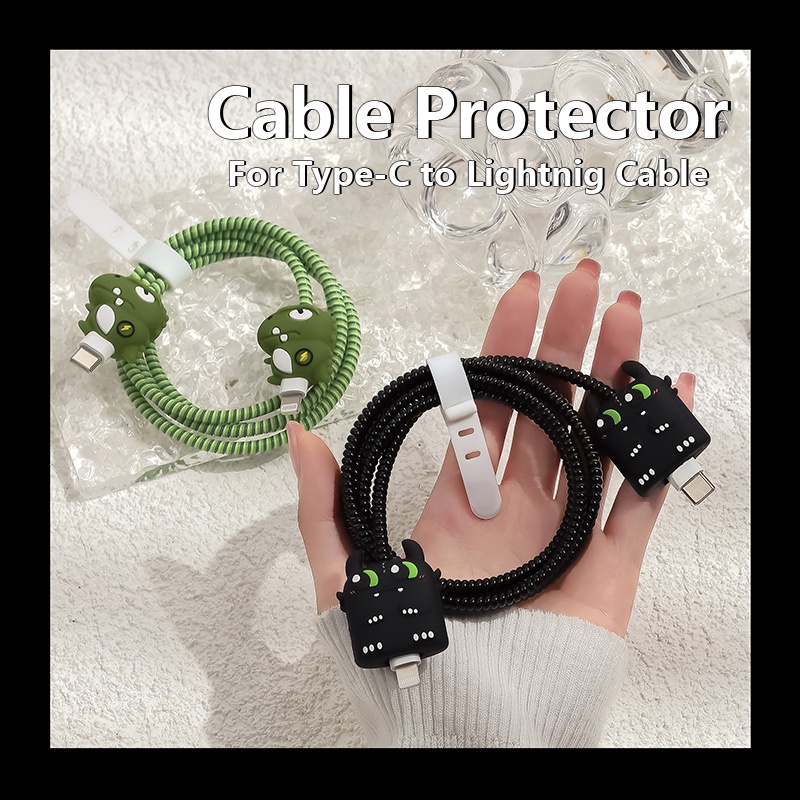 Cartoon Cable Protector Set Cable WInder Cord Protector for Ip Type-C ...