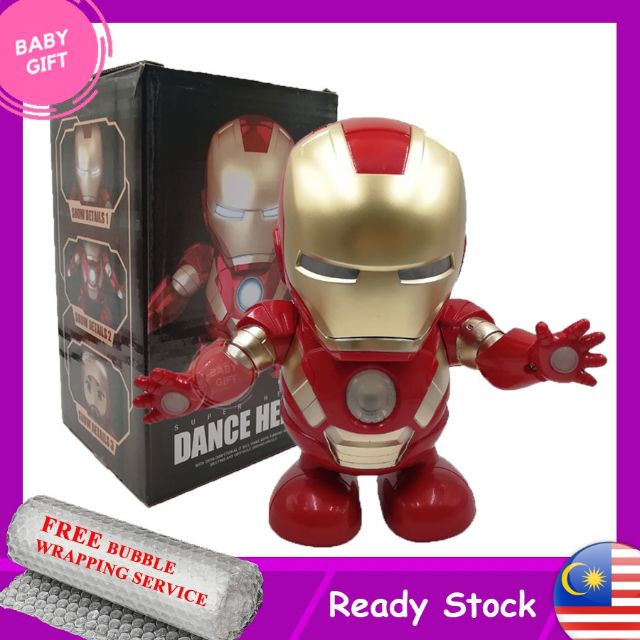Super Hero Iron Man Toy Sit On Cake With Lightning Music And Omni-directional Function