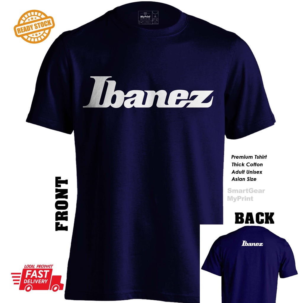 Ibanez Guitar Hoshino Gakki Fender Tshirt Epiphone Gibson Rock Band T Shirt 100 Cotton Shopee Malaysia