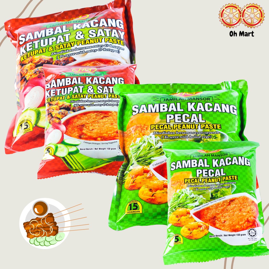 Jm Jamilah Mansor Sambal Kacang 150g 500g Pecal Ketupat And Satay