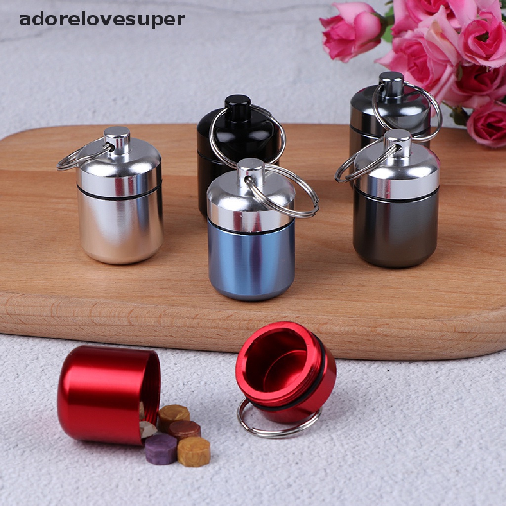 AD1MY Mini Waterproof Aluminum Alloy Pill Box Case Bottle Holder ...