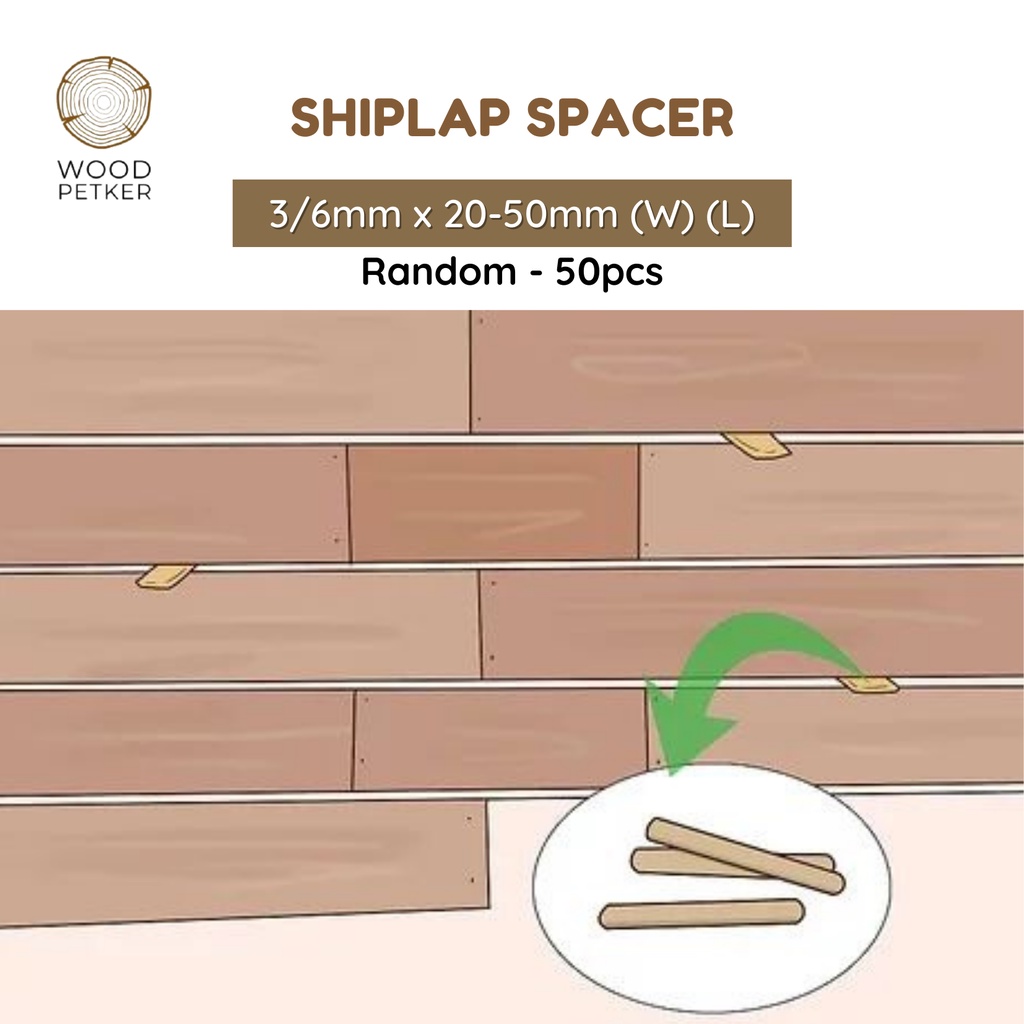 【Ready Stock】50pcs MDF shiplap spacer 3mm/6mm thickness 2050mm (W