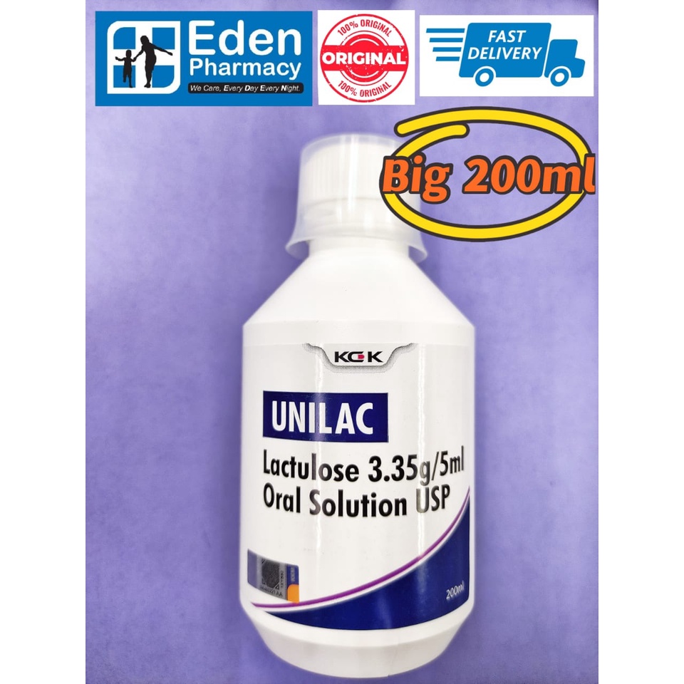 Unilac Lactulose Oral Solution USP ( Big 200ml ) KCK Pharma | Shopee ...