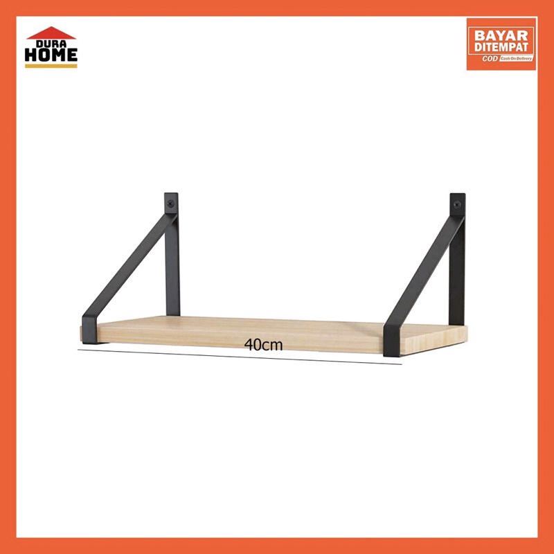 KAYU SIKU Wooden Wall Shelf/Iron Elbow Hanging Shelf Wall Shelf/Hanging ...
