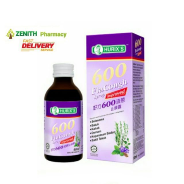 HURIX'S 600 Exp12/2025 Flu Cough Syrup 60ml Shopee Malaysia