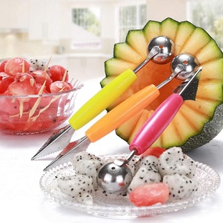 Melon Baller Scoop, Double-Sided Fruit Melon Baller Spoon 2 in 1 Stainless  Steel Melon Baller Ice Cream Scooper with Comfortable Grip Handle, for