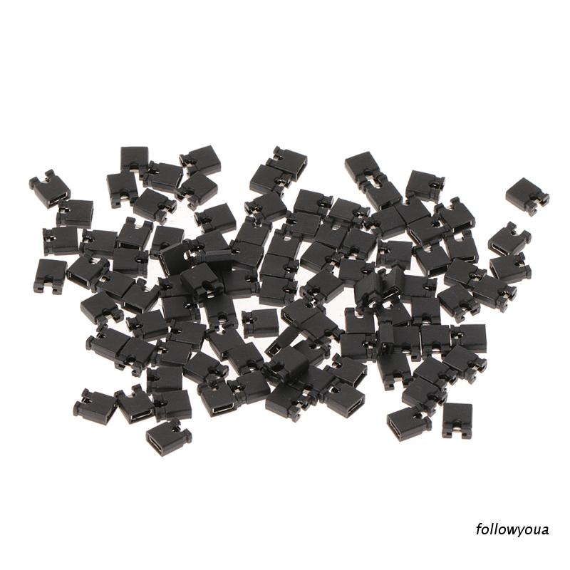 fol 100 Pcs 2.54mm Standard Jumper Blocks Caps For Hard Drive CD DVD