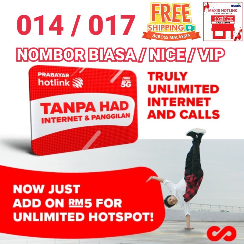 Hotlink Prepaid Tanpa Had SIM Card Numbers Choice: Unlimited Internet ...