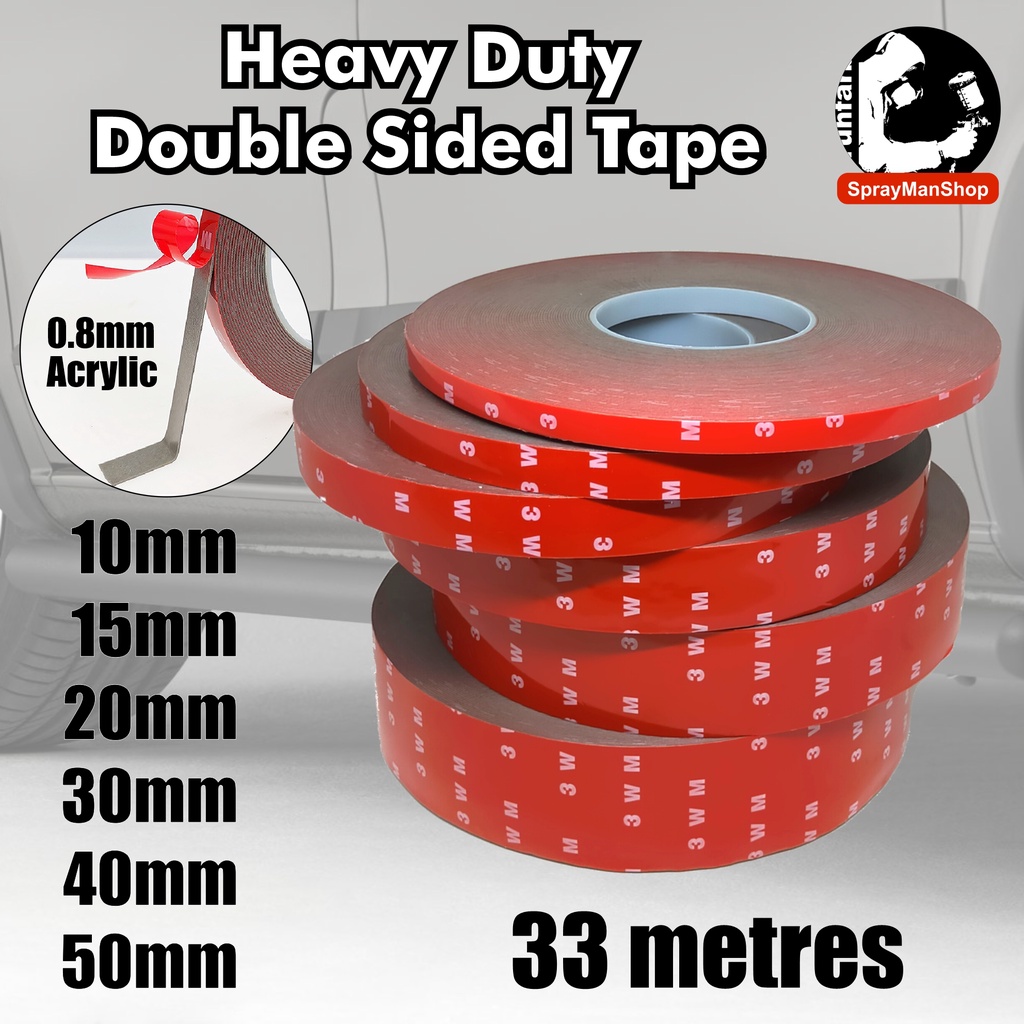 Double Sided Tape 33Metres Super Strong Heavy Duty 0.8mm Acrylic Foam