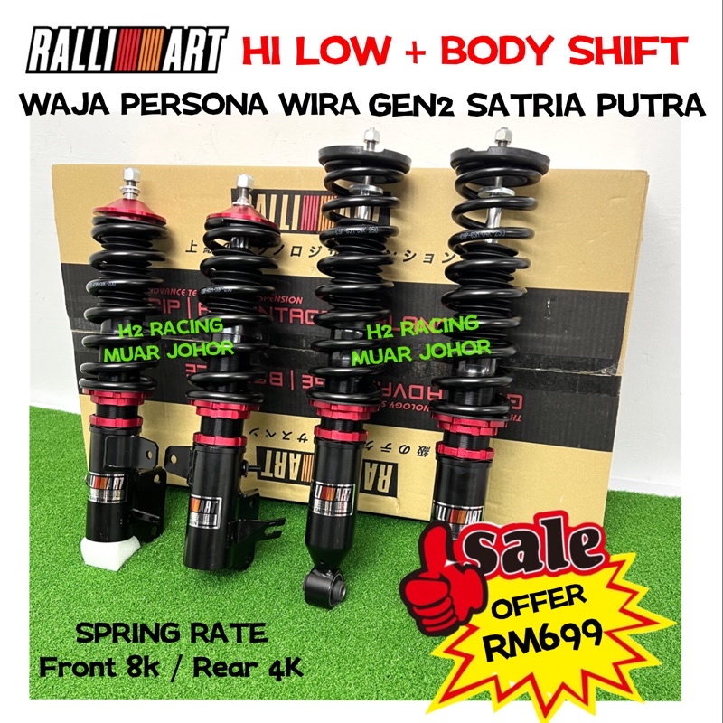 WIRA WAJA GEN2 PERSONA ADJUSTABLE HI LOW SPRING & SOBER BESAR RALLIART