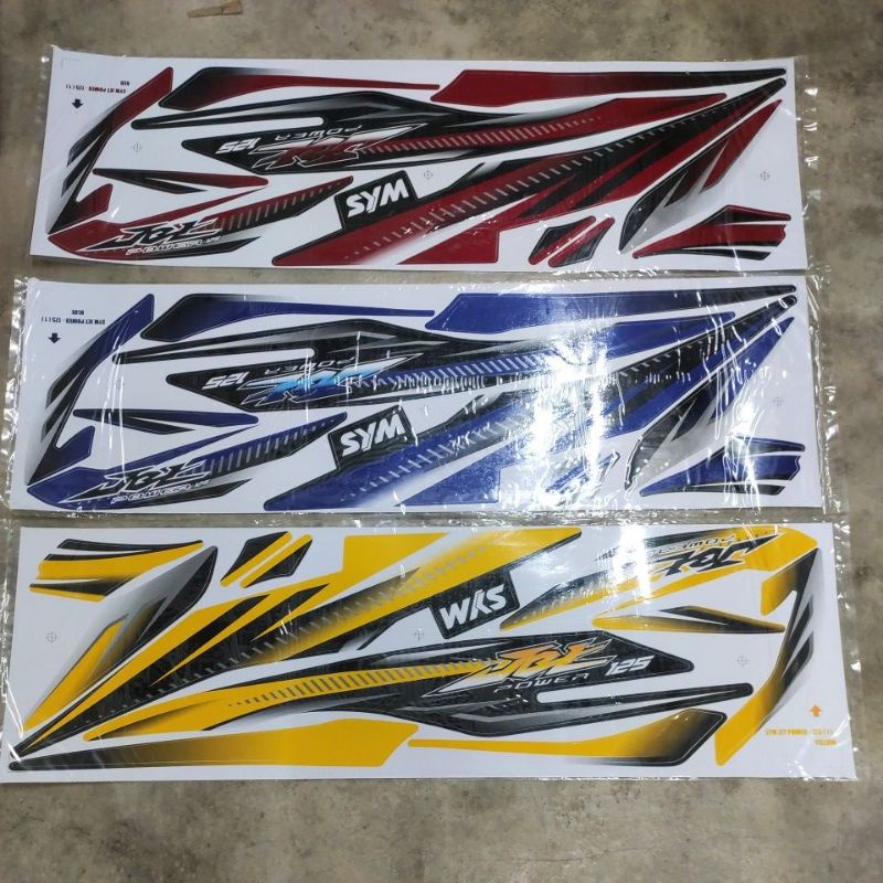 Stiker sticker body stripe cover set (1) sym jet power 125 | Shopee ...