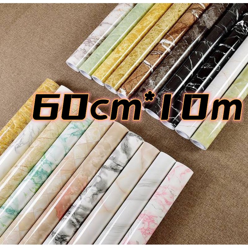 PVC Self Adhesive Wallpaper Marble Stickers Waterproof Heat