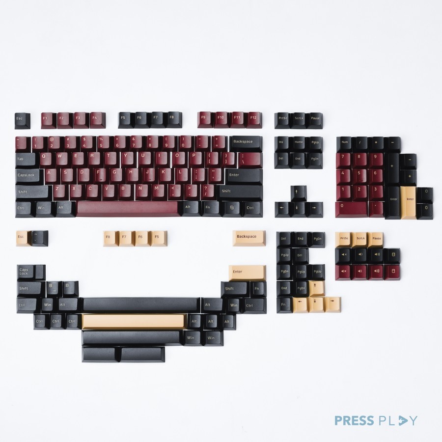 Pbt Double Shot Keycaps Press Play Scarlet 171 set Cherry Profile ...