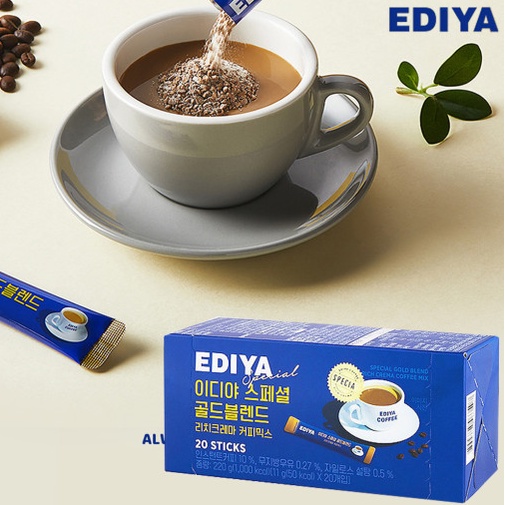 [EDIYA]Special Mocha Blend & Gold Blend Rich Crema Coffee Mix (20/200 ...