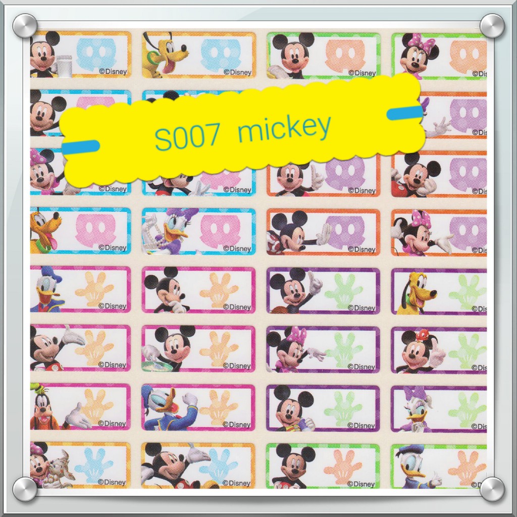 Cartoon Waterproof Name Sticker Mickey Winnie Marie Mashimaro emo ...