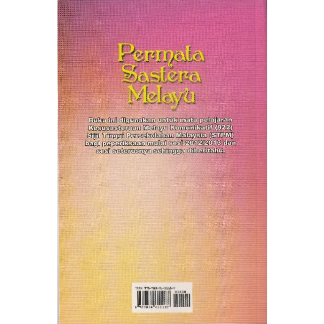 Permata Sastera Melayu | STPM / Tingkatan 6 | Buku Teks Pasaran Terbuka ...