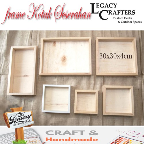 Natural wooden gift box Frame 30x30cm | Shopee Malaysia