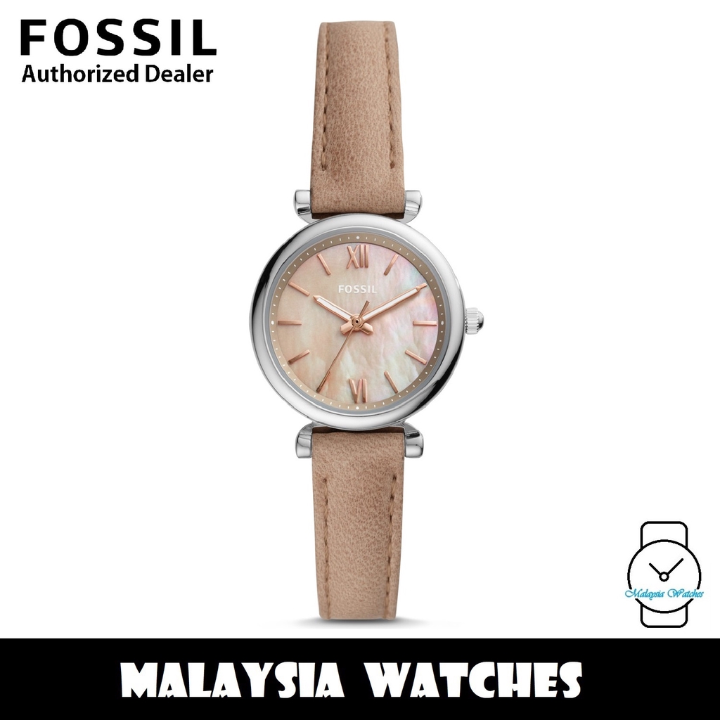 OFFICIAL WARRANTY Fossil Women ES4530 Carlie Mini Sand Leather Watch Shopee Malaysia