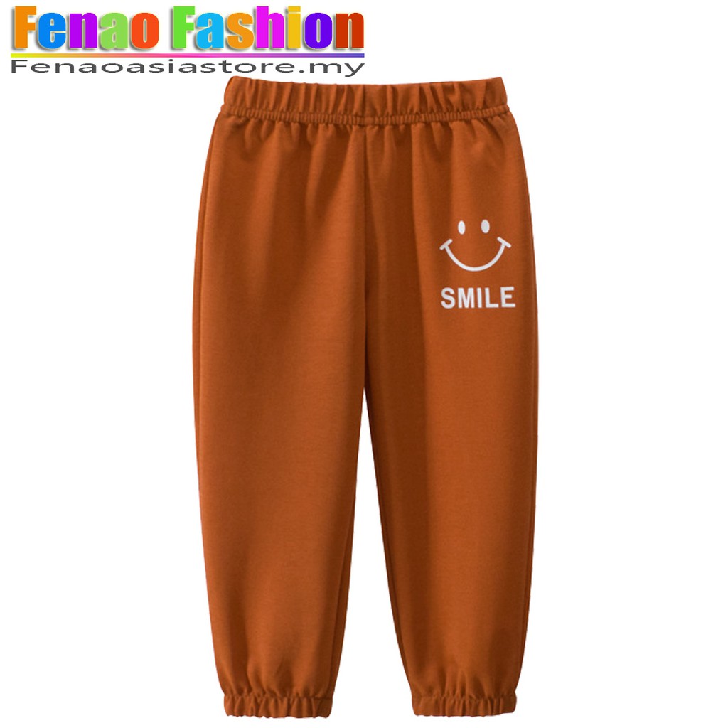 Boys Pants Kids School Pant Children Trousers With Smile Print Baby