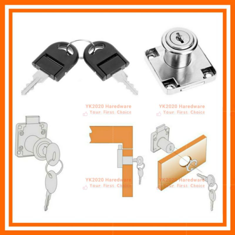 YK High Quality Square Drawer Lock Set Home Office Study Table Task ...