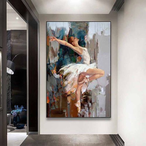 Abstract Ballet Girl Oil Painting on Canvas Posters and Prints Dancing ...